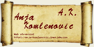 Anja Komlenović vizit kartica